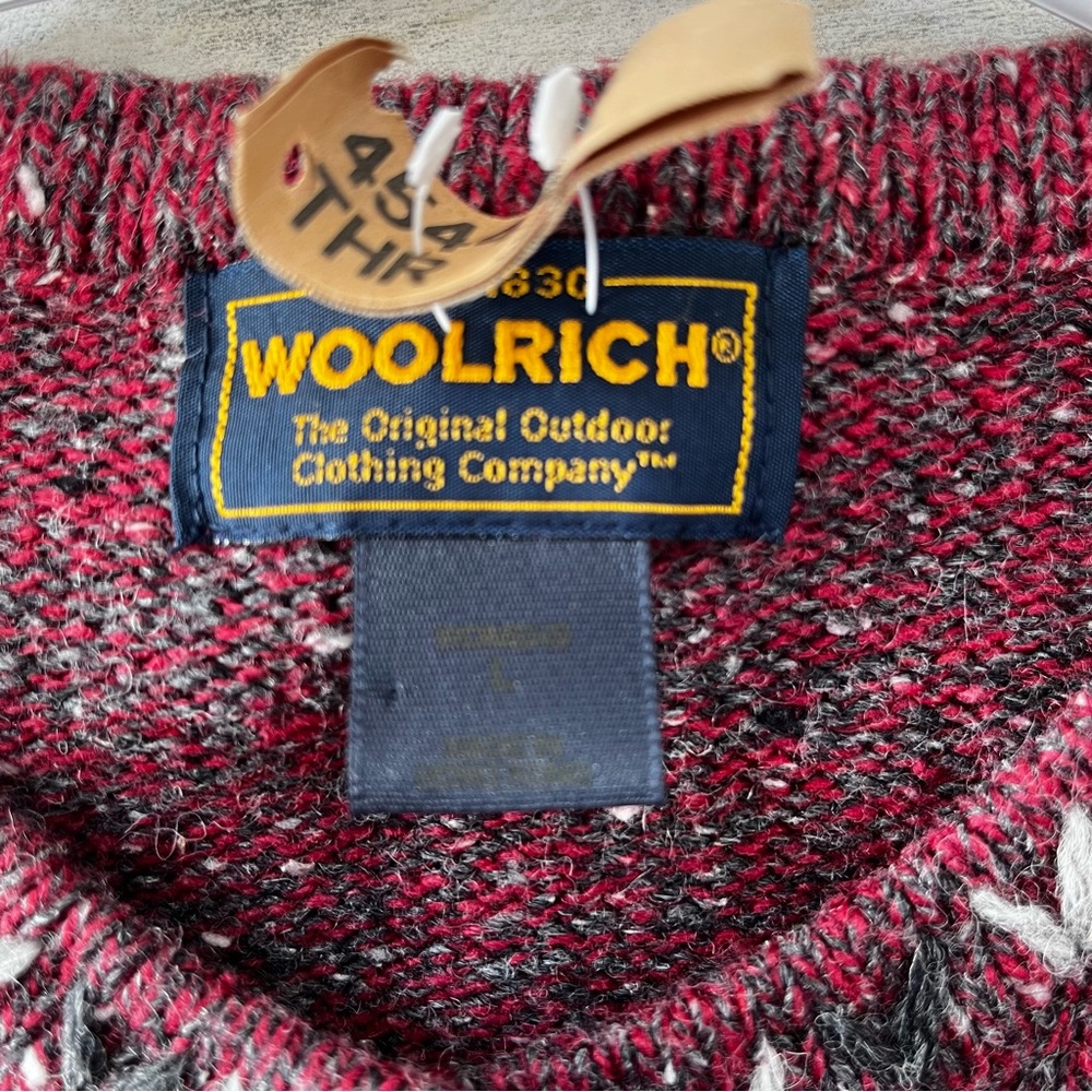 Woolrich Ruby Red Grey Button Up Cardigan Sweater… - image 3